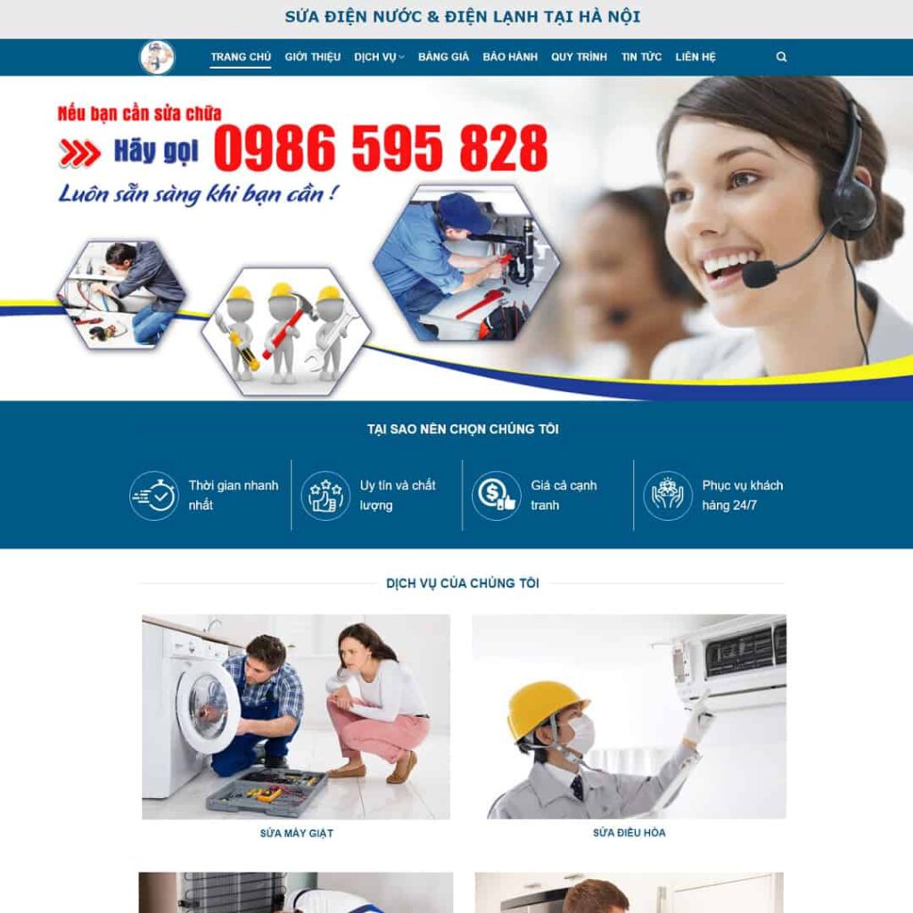 Theme wordpress sửa chữa điện lạnh 02